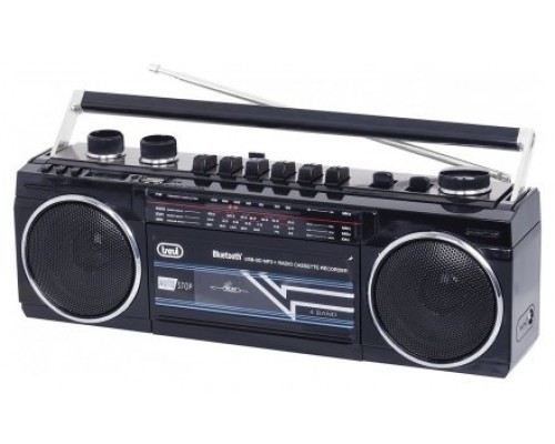 RADIO GRABADORA PORTÁTIL TREVI USB SD BLUETOOTH CASSETTE RR 501 BT NEGRO