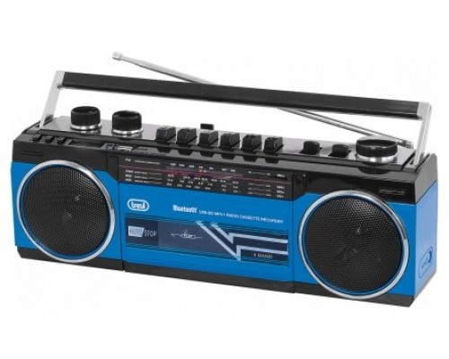 RADIO GRABADORA PORTÁTIL TREVI  USB SD BLUETOOTH CASSETTE TREVI RR 501 BT AZUL