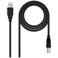 CABLE DE CONEXION USB TIPO NEGRO A-B 1.8 M NANOCABLE