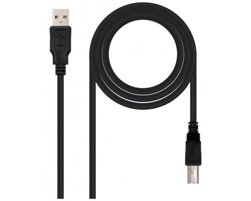 CABLE DE CONEXION USB TIPO NEGRO A-B 1.8 M NANOCABLE