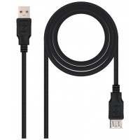 CABLE USB 2.0 TIPO A/M-A/H 1M NEGRO NANOCABLE