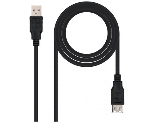 CABLE USB 2.0 TIPO A/M-A/H 1M NEGRO NANOCABLE