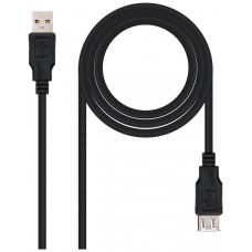 CABLE USB 2.0 TIPO A/M-A/H 1.8M NEGRO NANOCABLE