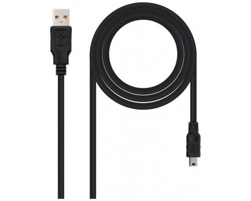 Nanocable Cable USB 2.0, A/M-Mini B/M, negro, 0.5m