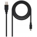 Nanocable Cable USB 2.0, A/M-Mini B/M, negro, 0.5m