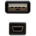 Nanocable Cable USB 2.0, A/M-Mini B/M, negro, 0.5m