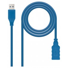 CABLE USB TIPO A/M - A/H 1 M azul NANOCABLE