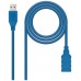 CABLE USB TIPO A/M - A/H 1 M azul NANOCABLE