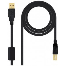 CABLE USB 2.0 IMPRESORA HQ FERRITA A/M-B/M 2M NEGRO NANOCABLE