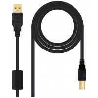 CABLE USB 2.0 IMPRESORA TIPO USB A/M-B/M FERRITA 3 M NEGRO NANOCABLE