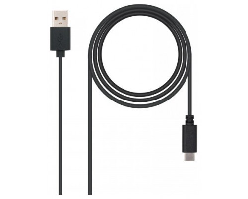 CABLE USB 2.0 3A TIPO USB-C/M- A/M 1 M NEGRO NANOCABLE