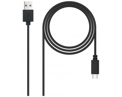 CABLE USB 2.0 3A TIPO USB-C/M- A/M 3 M NEGRO NANOCABLE