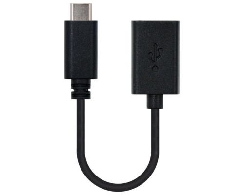 Nanocable Cable USB 2.0 3A, USB-C/M-A/F, 15cm