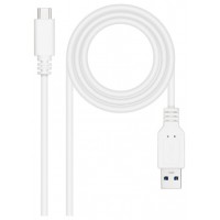 Nanocable Cable USB 3.1 Gen2 USB-C/A 0,5 M Blanco