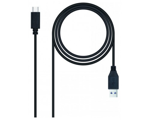 CABLE USB 3.1 GEN2 10Gbps 3A TIPO USB-C A USB-A 0.5 M NEGRO NANOCABLE