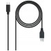 CABLE USB 3.1 GEN2 10Gbps 3A TIPO USB-C A USB-A 0.5 M NEGRO NANOCABLE