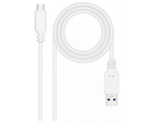 CABLE USB 3.1 GEN2 10Gbps 3A TIPO USB-C A USB-A 1.5 M BLANCO NANOCABLE