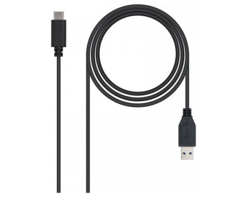 CABLE USB 3.1 GEN2 10Gbps 3A TIPO USB-C A USB-A 1.0 M NEGRO NANOCABLE