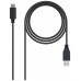 CABLE USB 3.1 GEN2 10Gbps 3A TIPO USB-C A USB-A 1.0 M NEGRO NANOCABLE