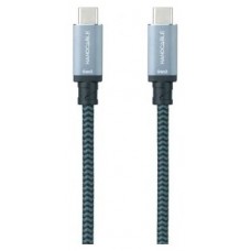 CABLE USB 3.1 GEN2 10Gbps 5A 4K/60Hz, USB-C/M USB-C/M 0.5 M GRIS/NEGRO NANOCABLE