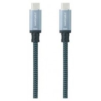 CABLE USB 3.1 GEN2 10Gbps 5A 4K/60Hz, USB-C/M USB-C/M 1.5 M GRIS/NEGRO NANOCABLE