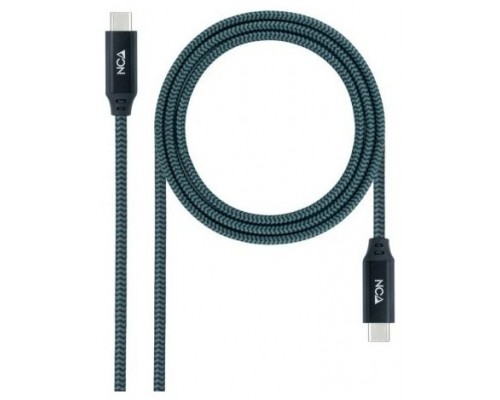 CABLE TYPE-C A TYPE-C USB 3.2 GRIS/NEGRO 0.5M NANOCABLE