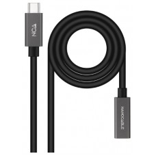 CABLE USB-C 3.2 GEN2x2 20Gbps 3A 4K USB-C/M USB-C/H 0.5 M NEGRO NANOCABLE