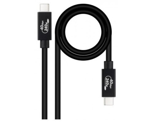 CABLE USB 4 GEN 3X2 40Gbps 5A/240W USB-C/M USB-C/M 1 M NEGRO NANOCABLE