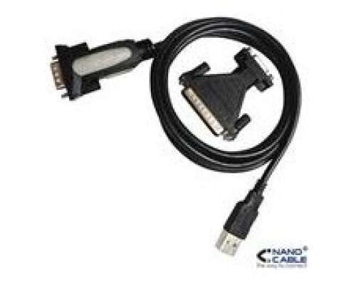 Nanocable Adaptador Usb a Serie  DB9M/25H