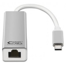 CONVERSOR USB-C A ETHERNET 10/100/1000 Mbps 15 CM PLATA NANOCABLE