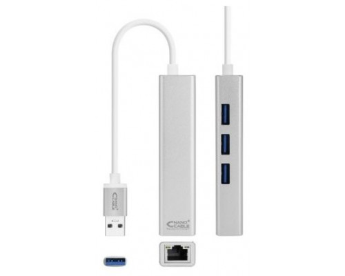 Nanocable Conversor USB 3.0 Ethernet + 3xUSB 3.0