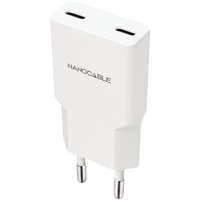 Nanocable Cargador 2xUSB-C/PD 20W Blanco-1IA Nanocable Cargador 2xUSB-C/PD 20W Blanco