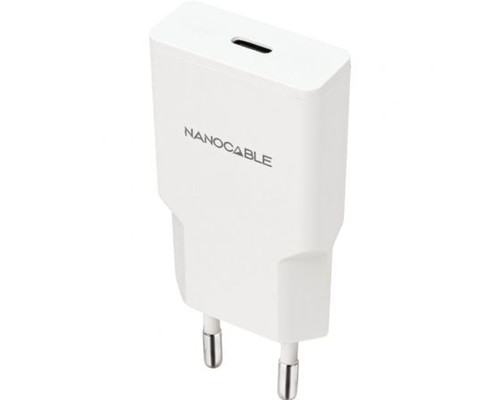 Nanocable Cargador USB-C/PD 25W   Blanco
