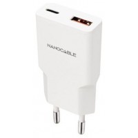 Nanocable Cargador USB-C/PD + USB-A/QC 30W Blanco-5IA Nanocable Cargador USB-C/PD + USB-A/QC 30W Blanco