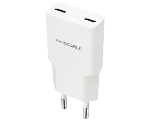 Nanocable Cargador 2xUSB-C/PD 30W  Blanco