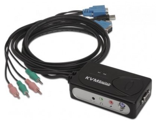 Nanocable KVM Switch VGA USB 1u-2PC+Cable