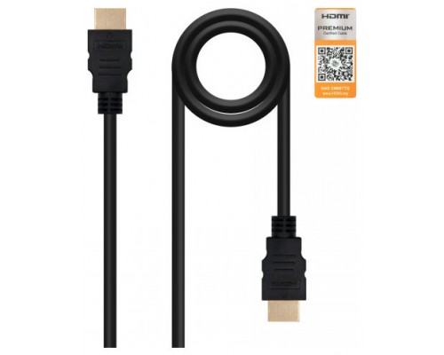 CABLE HDMI V2.0 CERTIFICADO 4K@60HZ 18GBPS, A/M-AM 1.5M NANOCABLE