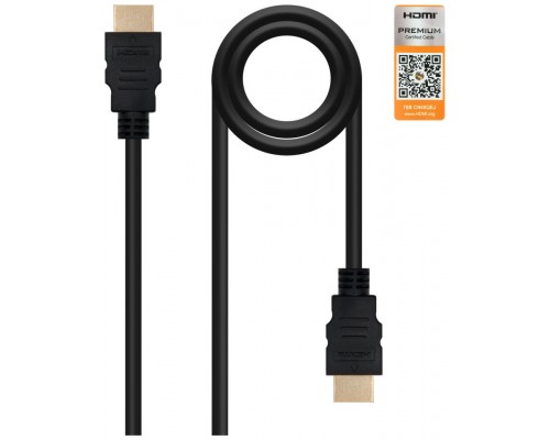 CABLE HDMI V2.0 CERTIFICADO 4K 60HZ 18GBPS A/M-A/M NEGRO 3.0M