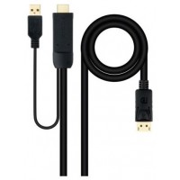 CABLE CONVERSOR HDMI A DP, HDMI/M-DP/M 1.8 M NEGRO NANOCABLE