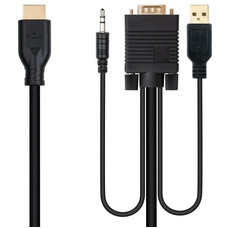 Nanocable Conversor VGA+Audio a HDMI M-M 1,8 m-IA6 Nanocable Conversor VGA+Audio a HDMI M-M 1,8 m