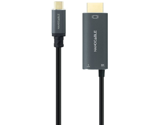 Nanocable Cable USB-C/M-HDMI 2.1+USB-C/H PD 1.8 M-IA9 Nanocable Cable USB-C/M-HDMI 2.1+USB-C/H PD 1.8 M