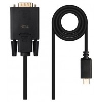 CONVERSOR USB-C/M A VGA/M 1.8 M NEGRO NANOCABLE