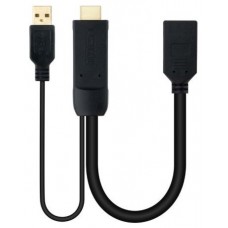 Nanocable Conversor HDMI/M a DP/H Negro 20 cm