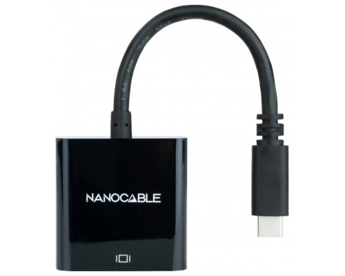 CONVERSOR USB-C A VGA. ALUMINIO 10 CM NEGRO NANOCABLE