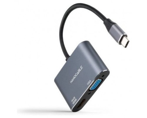 Nanocable Conversor USB-C/M a HDMI-VGA/H 15 cm