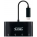 ADAPTADOR USB-C A 4XUSB 3.0 USB-C/M-USB 3.0/H, NEGRO 20CM