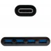 ADAPTADOR USB-C A 4XUSB 3.0 USB-C/M-USB 3.0/H, NEGRO 20CM