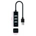 HUB USB 2.0 4xUSB2.0 USB-A/M-USB2.0/H NEGRO 15CM NANOCABLE