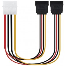 CABLE SATA ALIMENTACION  5.25" (MOLEX 4PIN)/M-2XSATA/H 0.2M OEM NANOCABLE