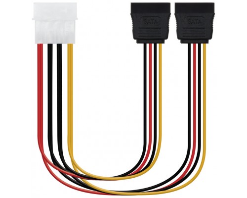 CABLE SATA ALIMENTACION  5.25" (MOLEX 4PIN)/M-2XSATA/H 0.2M OEM NANOCABLE